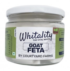 Courtyard Farms Whitality Goat Feta   Glass Jar  200 grams
